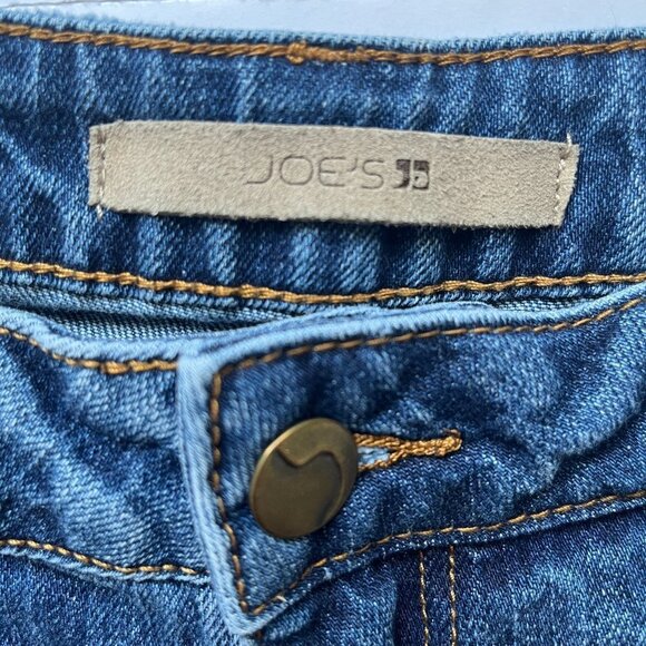 Joe's Jeans Denim Shorts Distressed Mid Rise Blue Indigo Western Rodeo Sz  29 - Picture 8 of 11